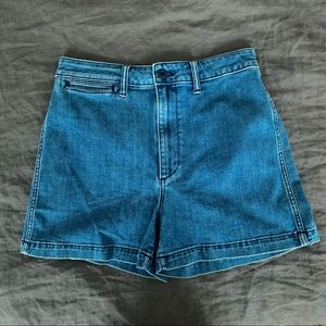 Madewell Indigo High-Waisted Shorts